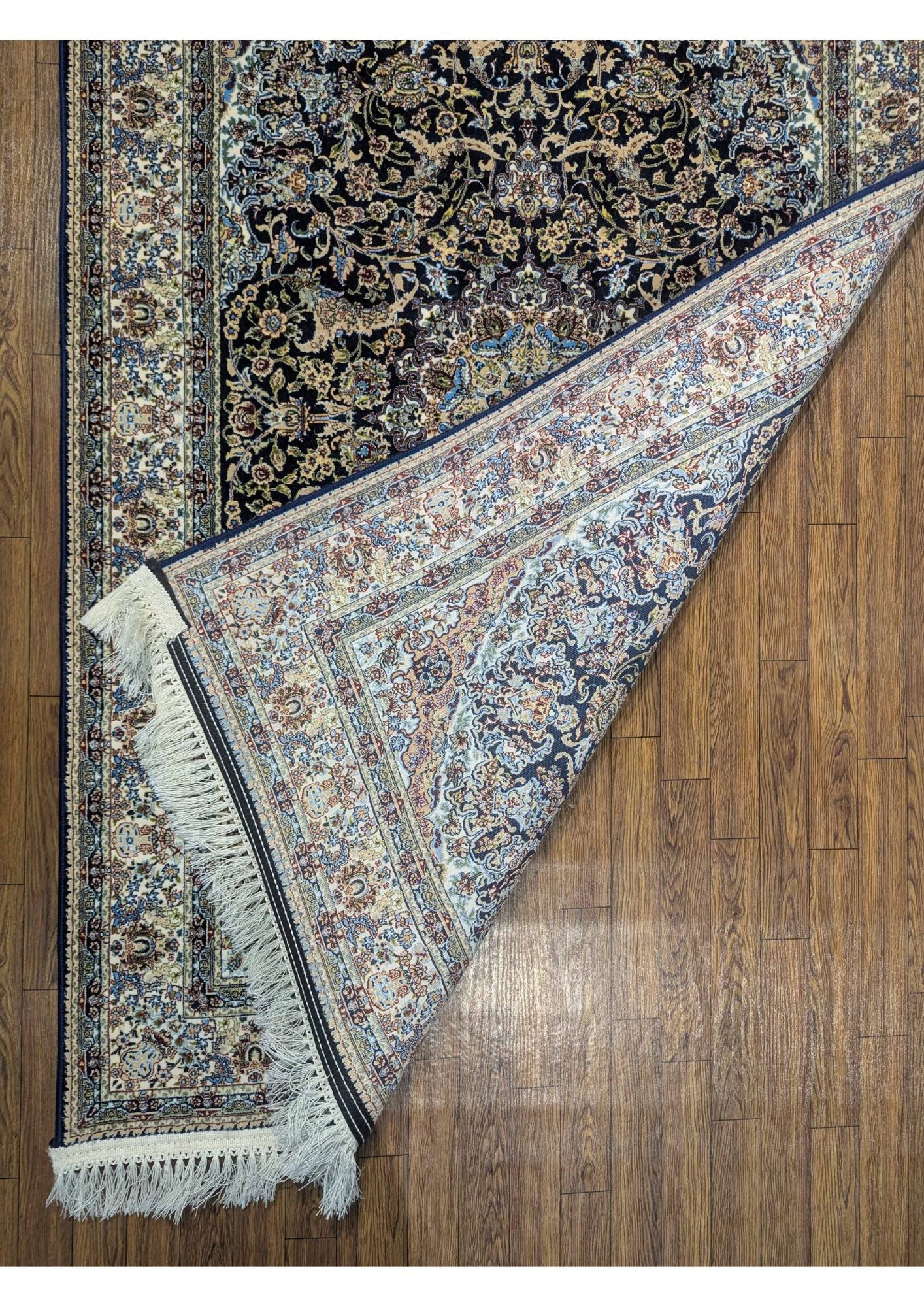 3.2x4.9ft Persian Authentic Premium Quality Black & Ivory Rug