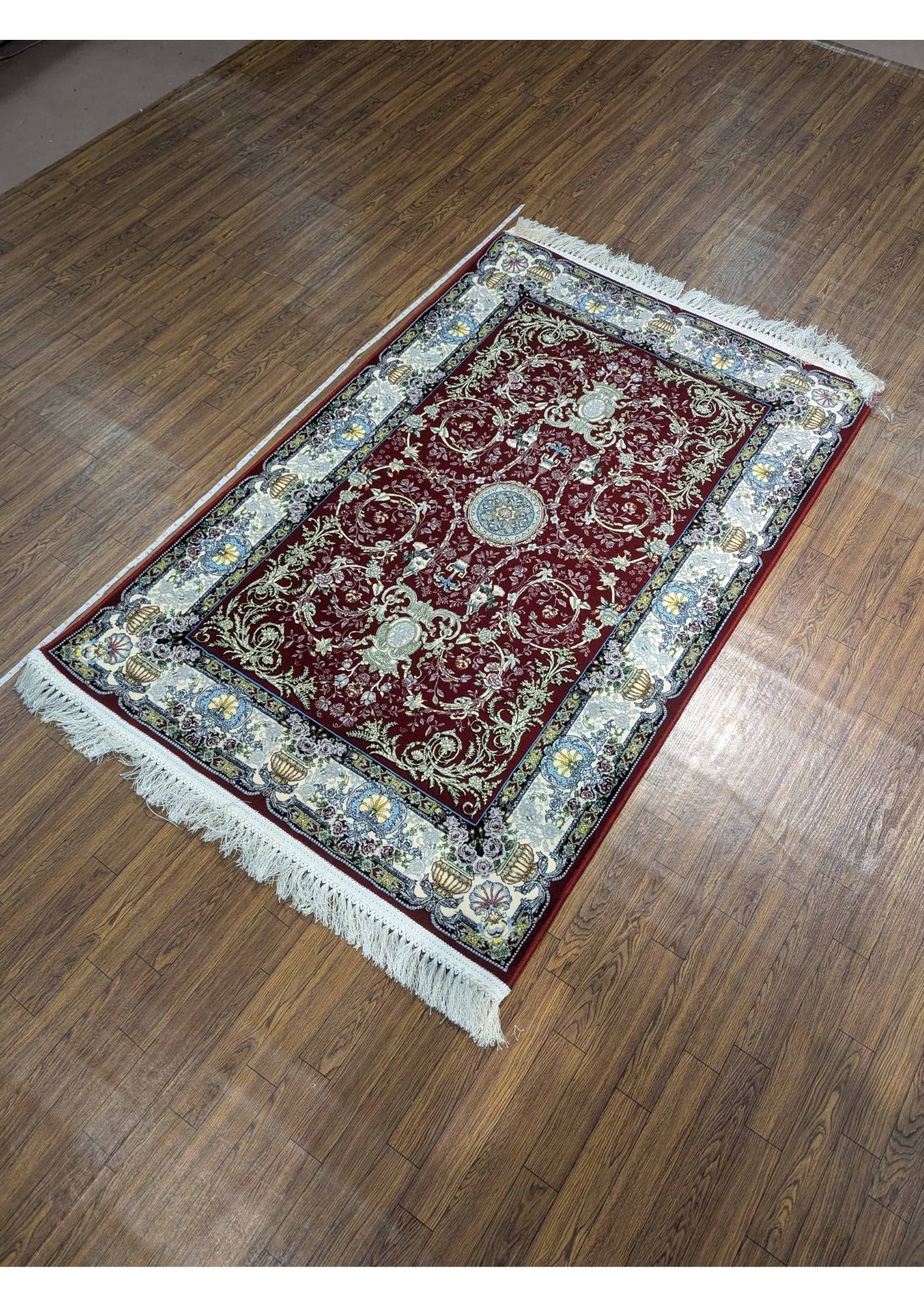 3.2x4.9ft Persian Authentic Premium Quality Red & Cream Rug