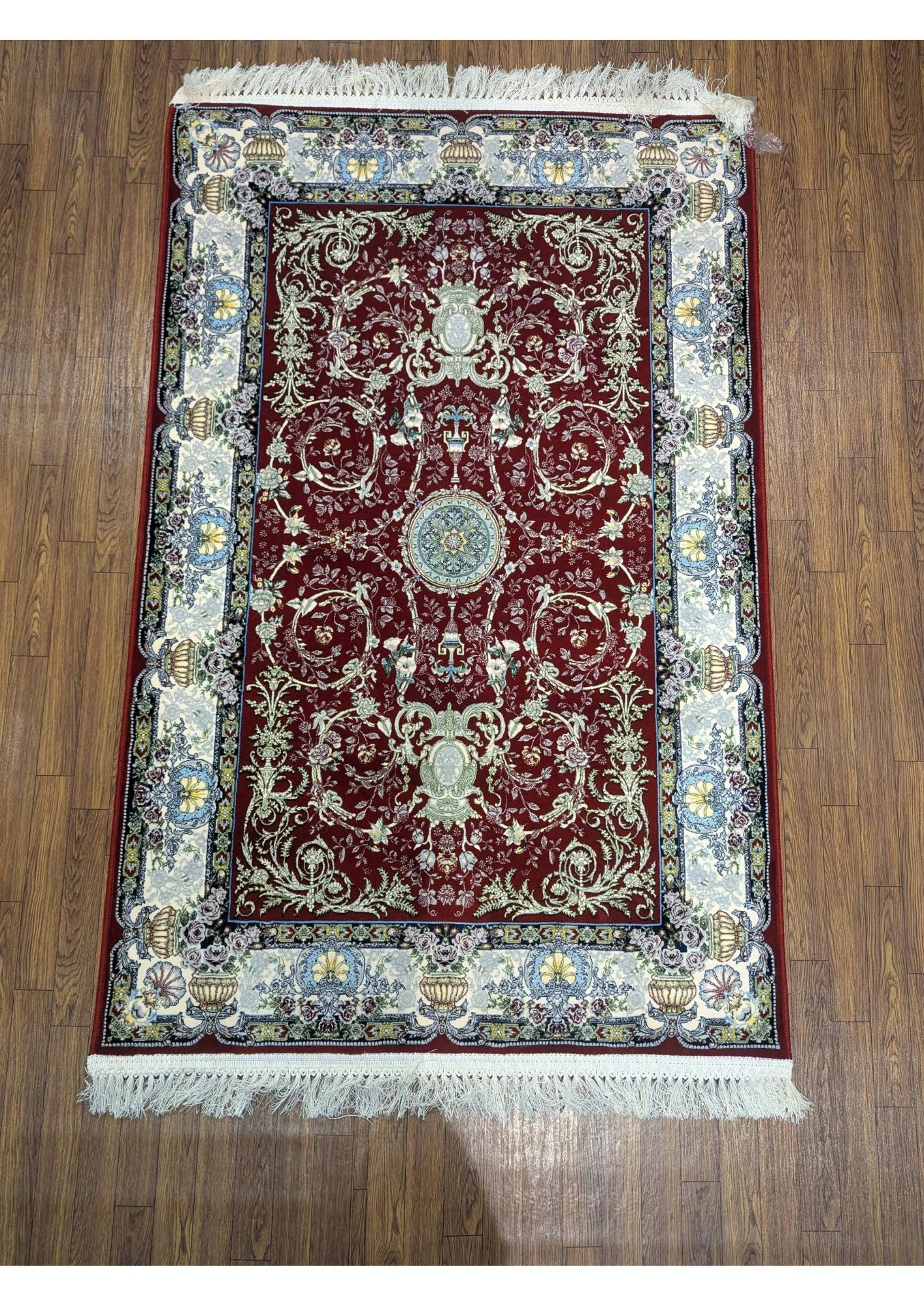 3.2x4.9ft Persian Authentic Premium Quality Red & Cream Rug