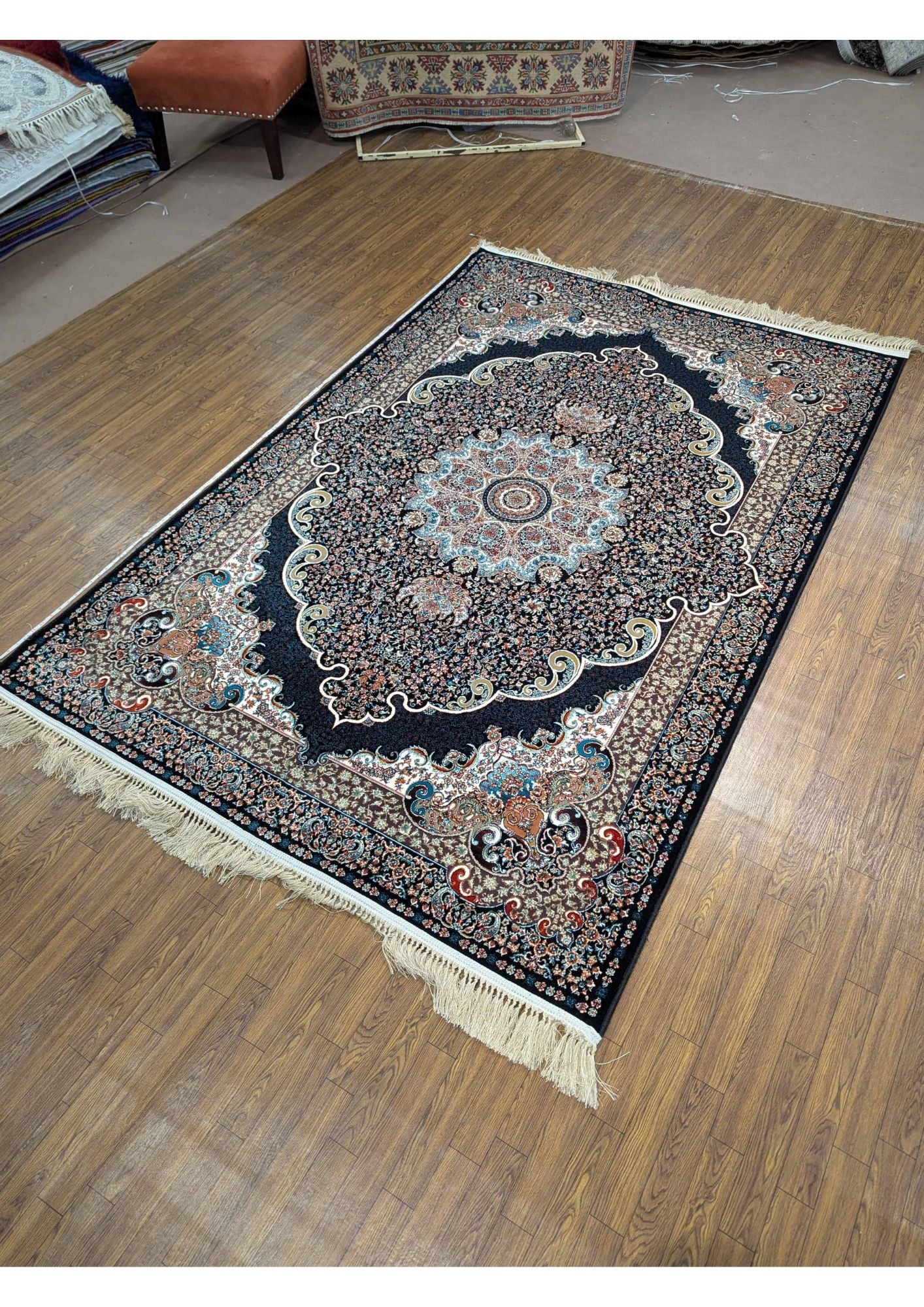 5x8ft Persian Authentic Premium Quality Black and Feroze rug