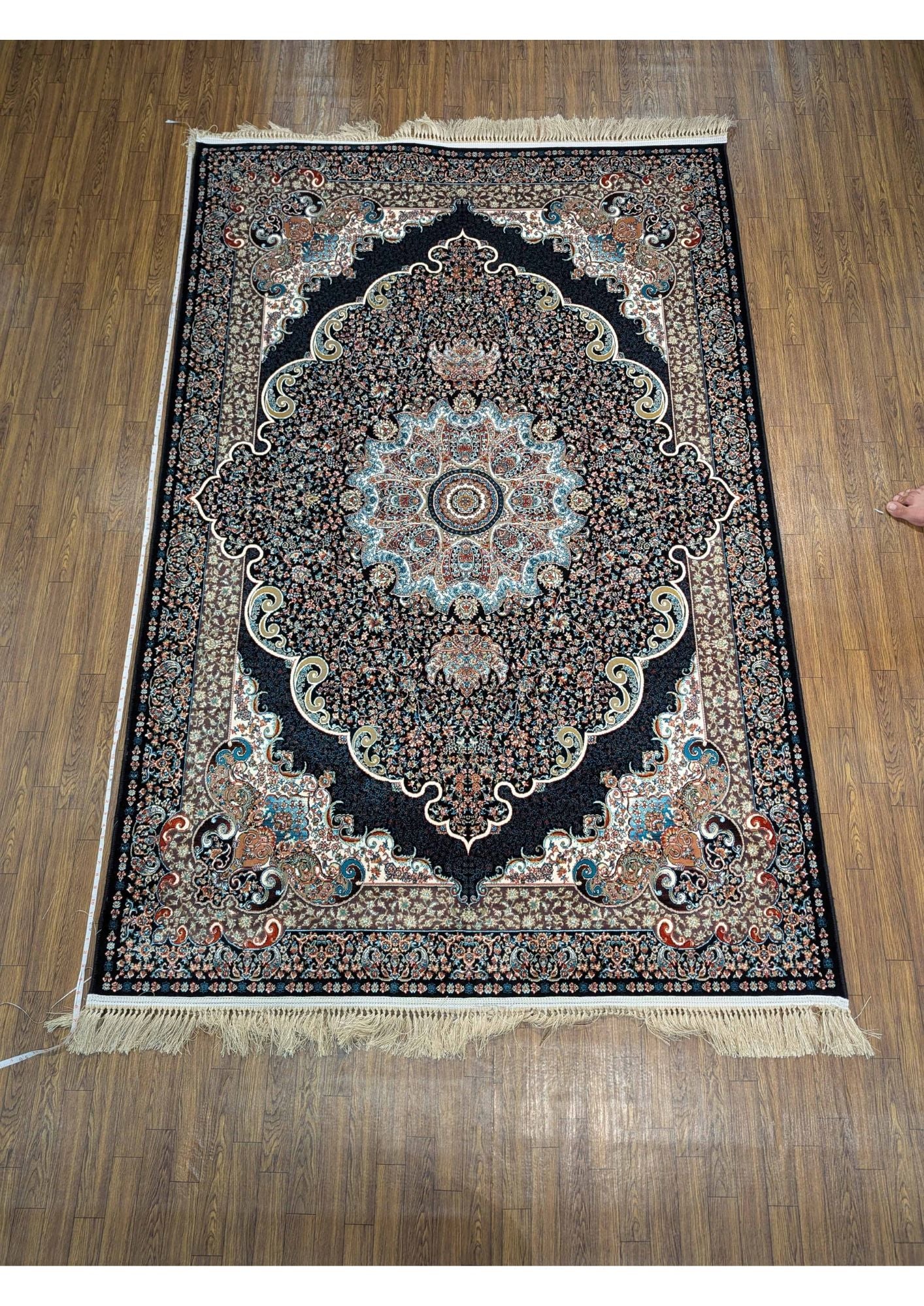 5x8ft Persian Authentic Premium Quality Black and Feroze rug