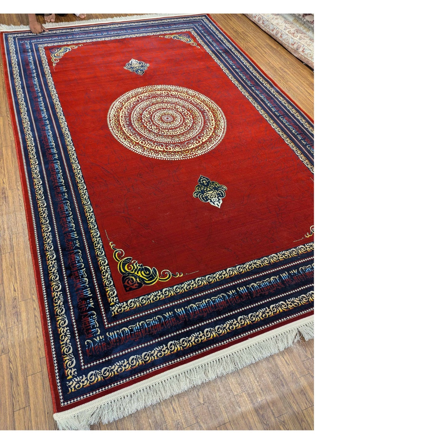 Persian Premium Quality Authentic 1200Rug Red, navy blue, and gold.