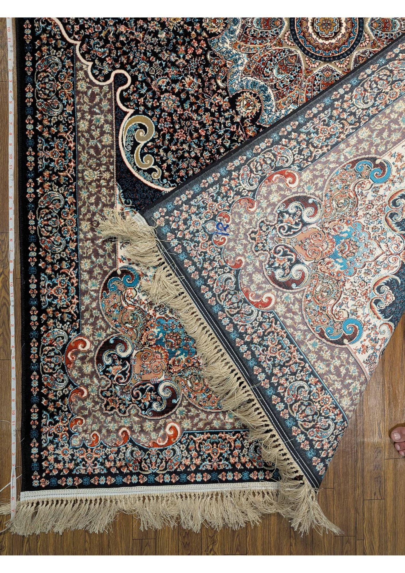 5x8ft Persian Authentic Premium Quality Black and Feroze rug