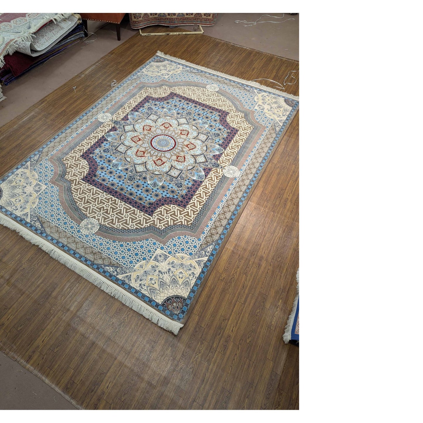 Persian Premium Quality Authentic 1200Rug Beige, Blue, and Brown