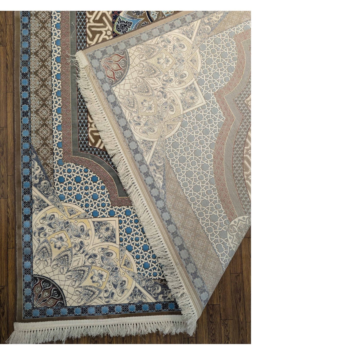 Persian Premium Quality Authentic 1200Rug Beige, Blue, and Brown