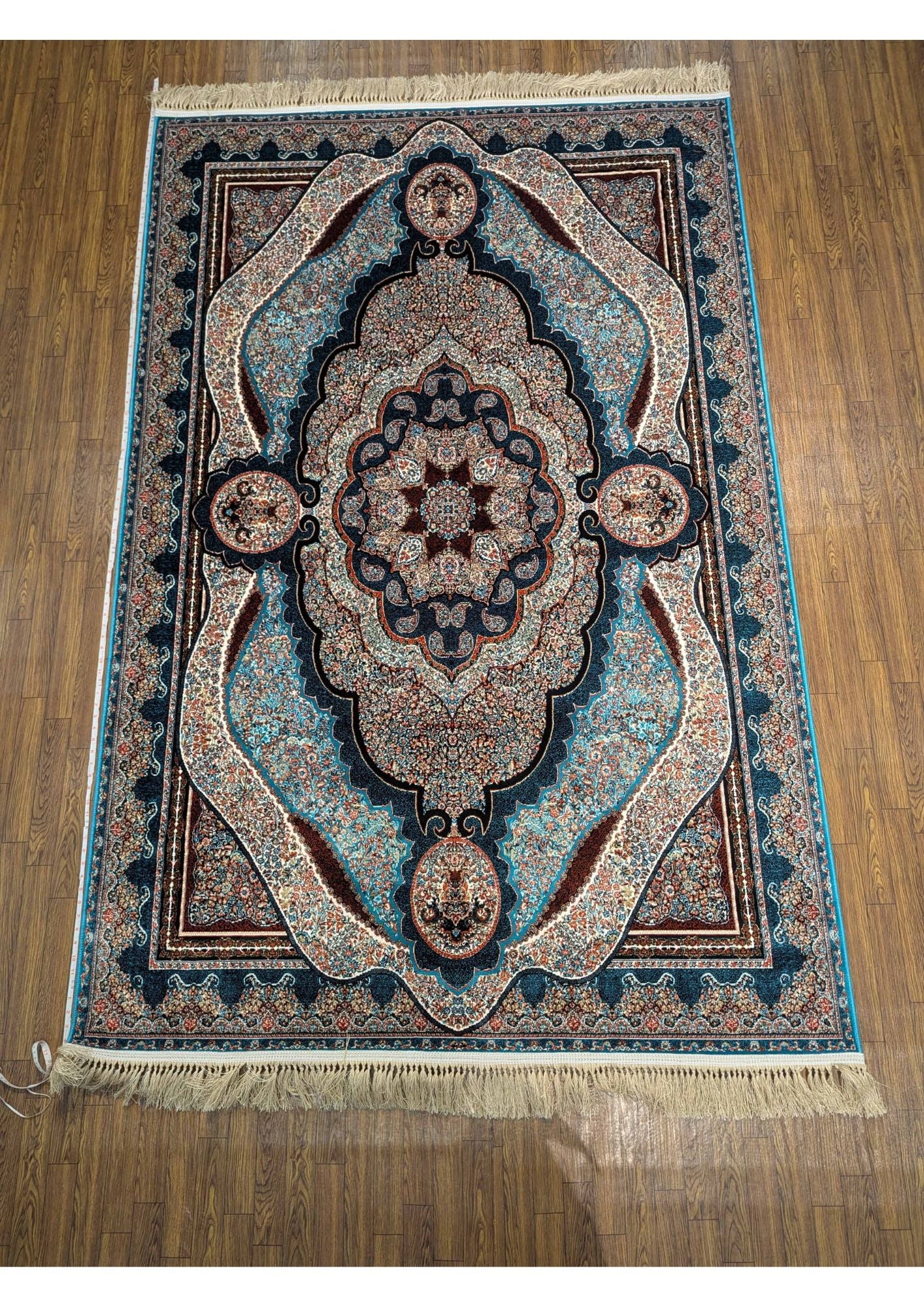 5x8ft Persian Authentic Premium Quality Navy, feroze,Black and Blue Shades Rug