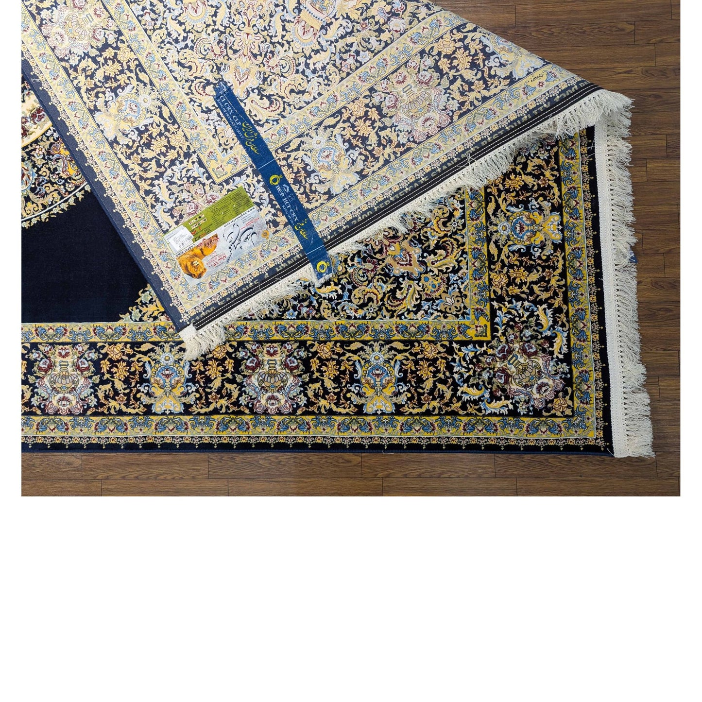 Persian Premium Quality Authentic 1200Rug Black, Beige, and Blue