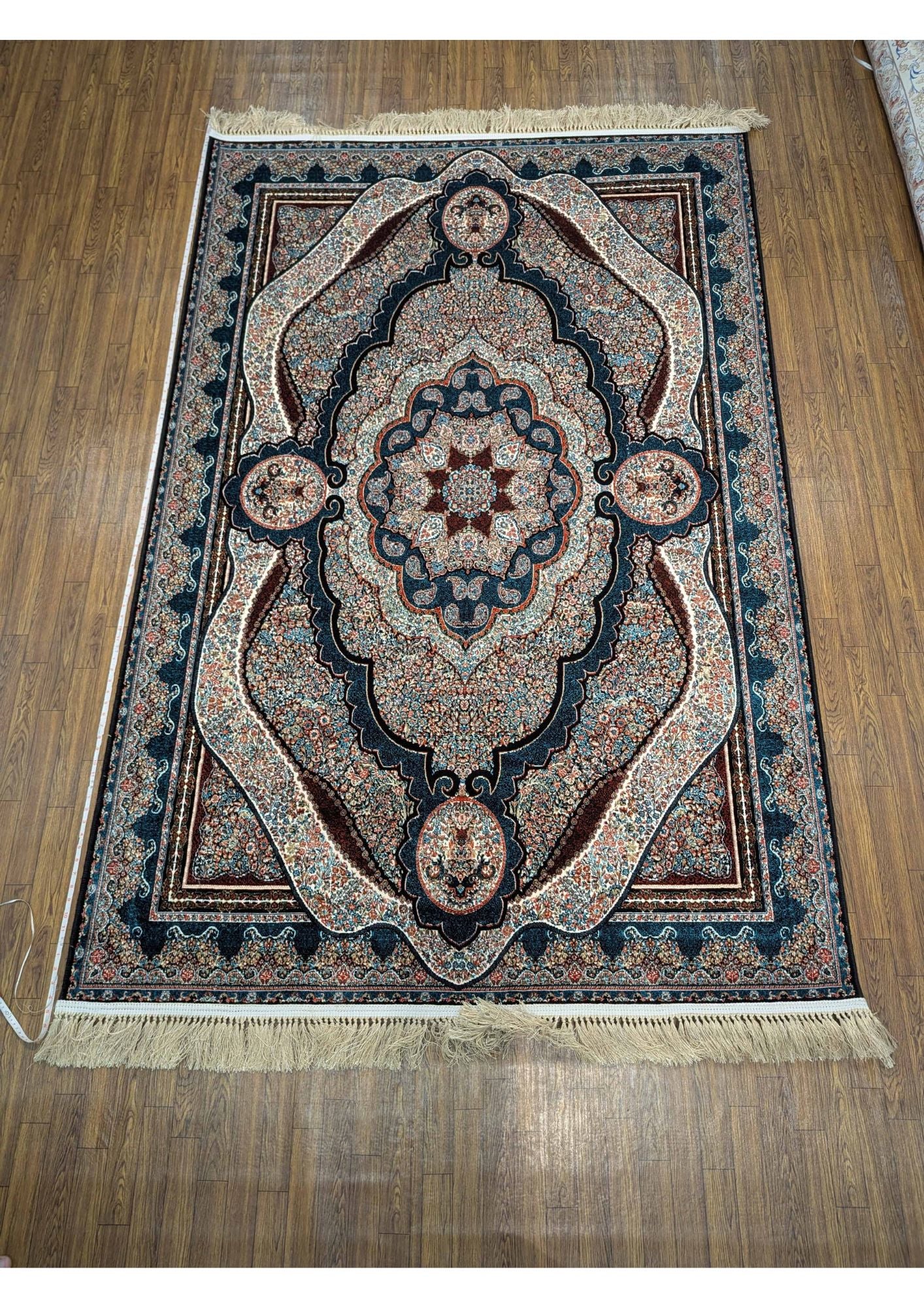 5x8ft Persian Authentic Premium Quality Black, Blue and Rust Shades Rug