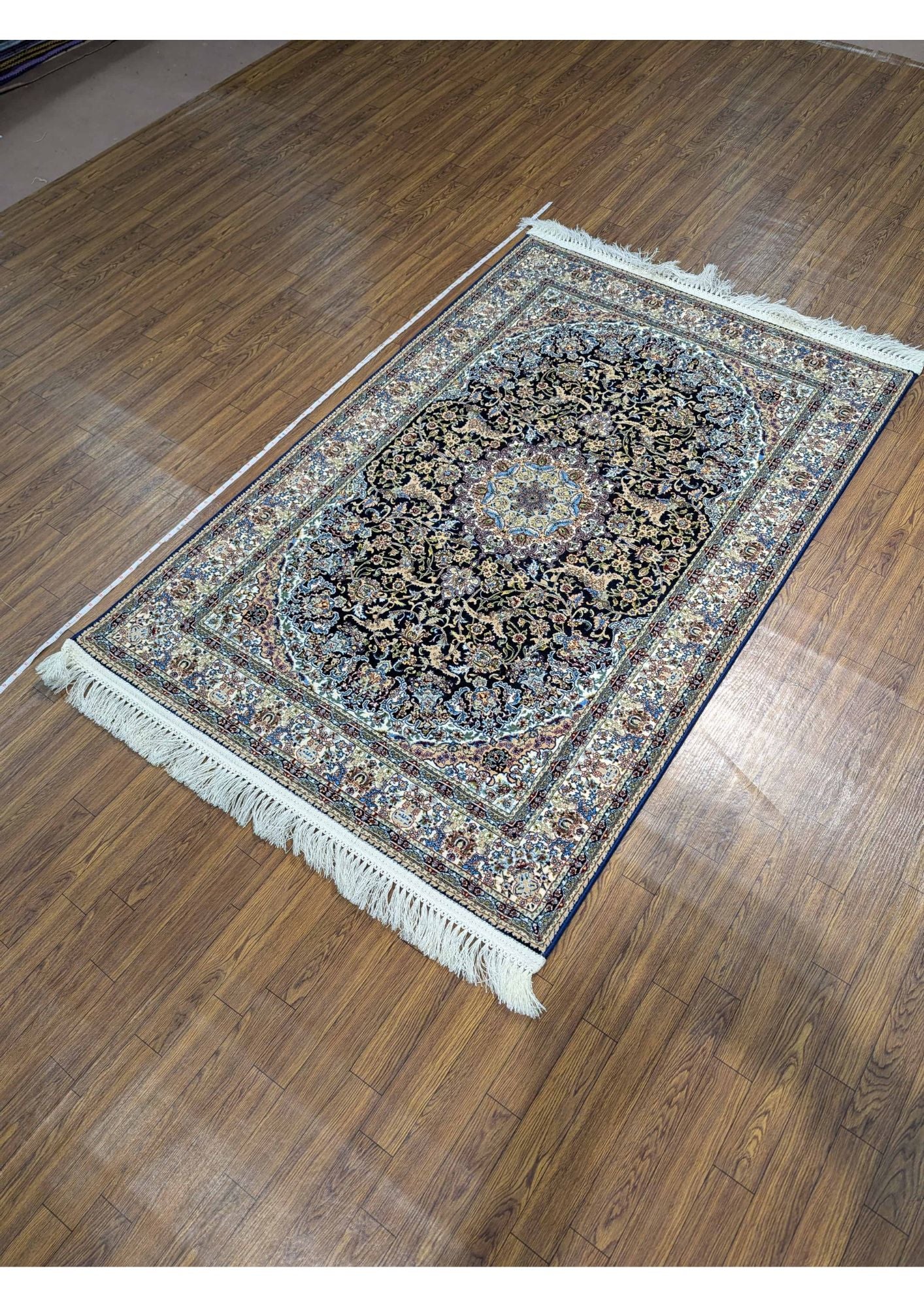 4x6ft Persian Authentic Premium Quality Black,Blue and Ivory Rug