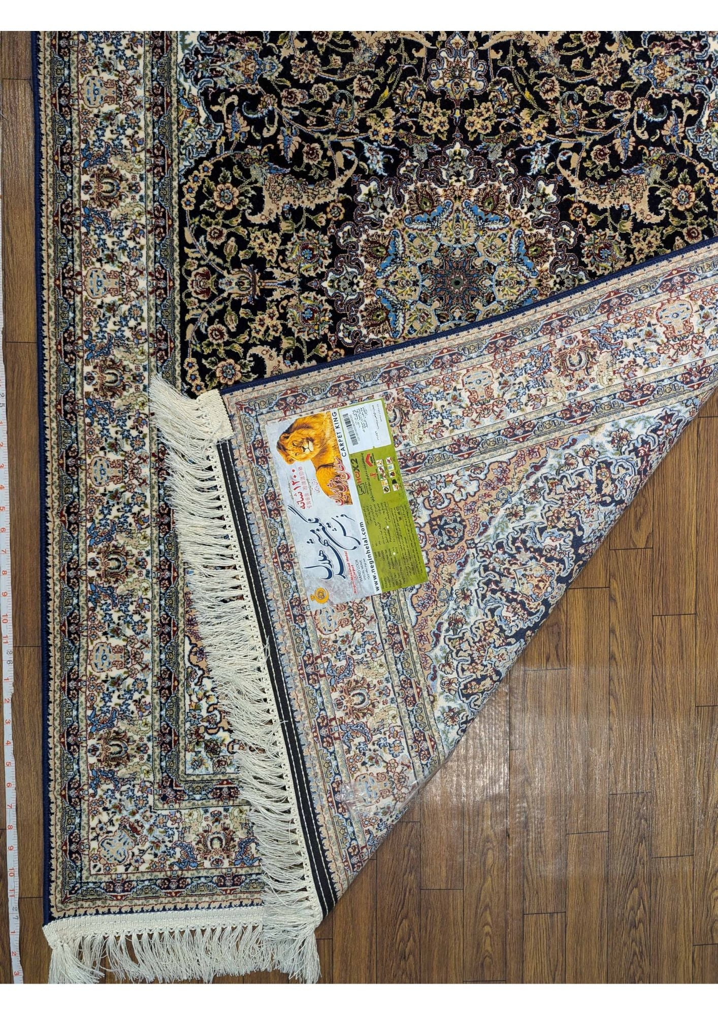 4x6ft Persian Authentic Premium Quality Black,Blue and Ivory Rug