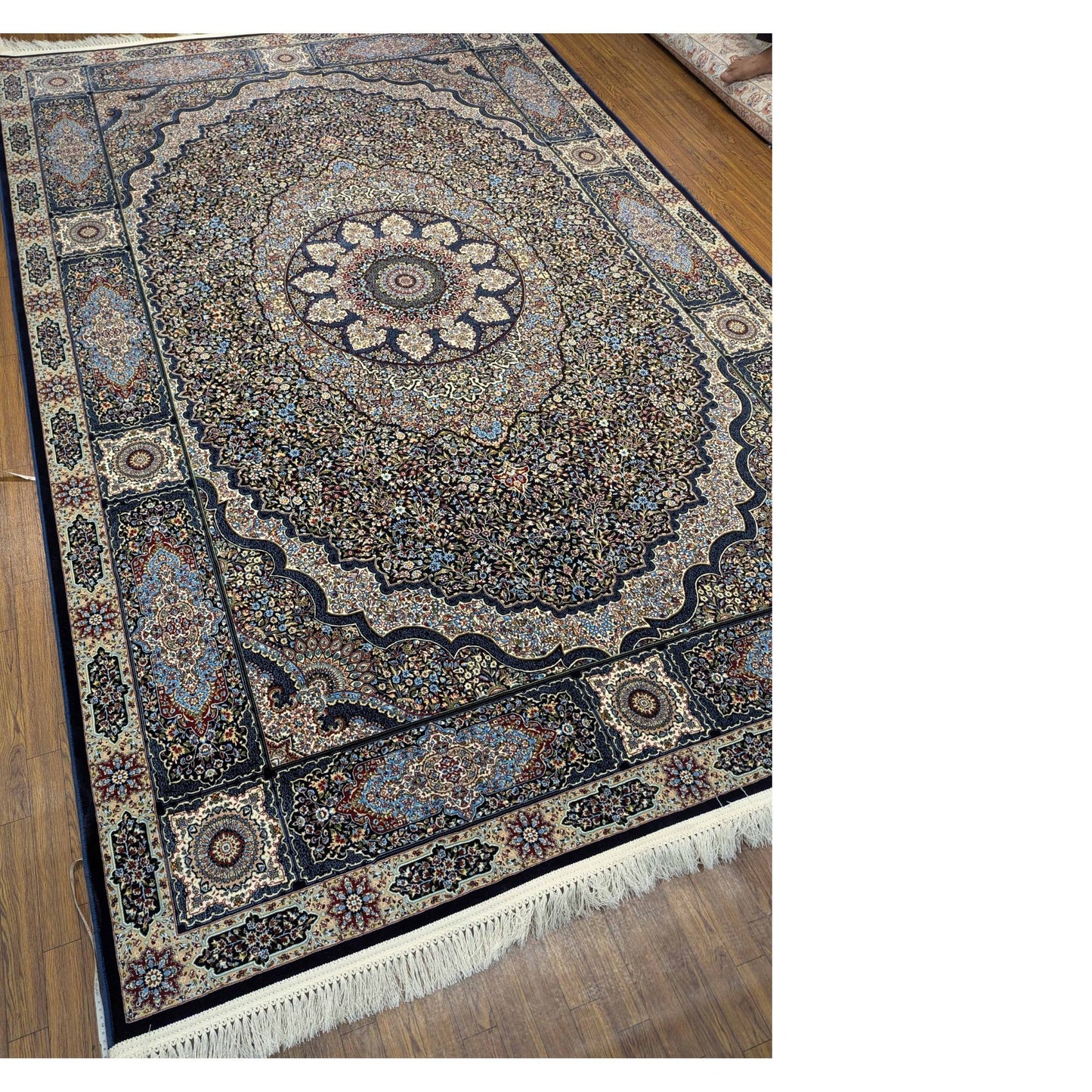 Persian Premium Quality Authentic 1200Rug Blue, Beige, and Ivory
