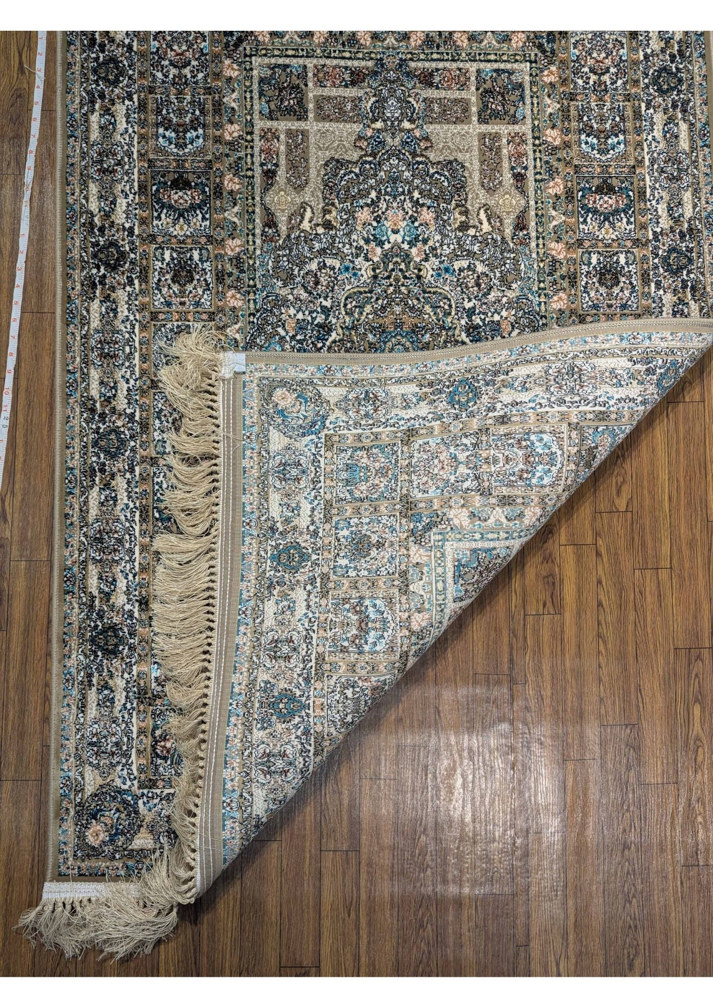 3.2x4.9ft Persian Authentic Premium Quality Beige & Blue Garden Medallion Rug
