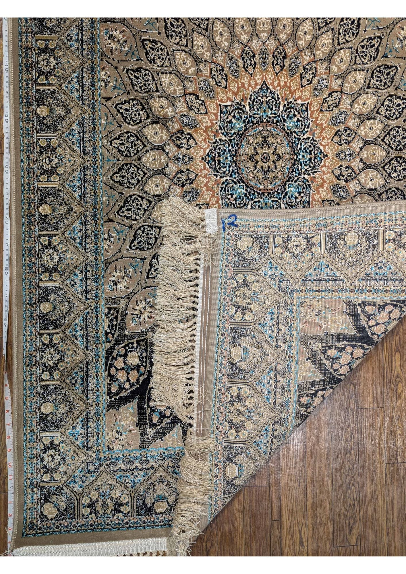 3.2x4.9ft Persian Authentic Premium Quality Black & Beige Medallion Rug