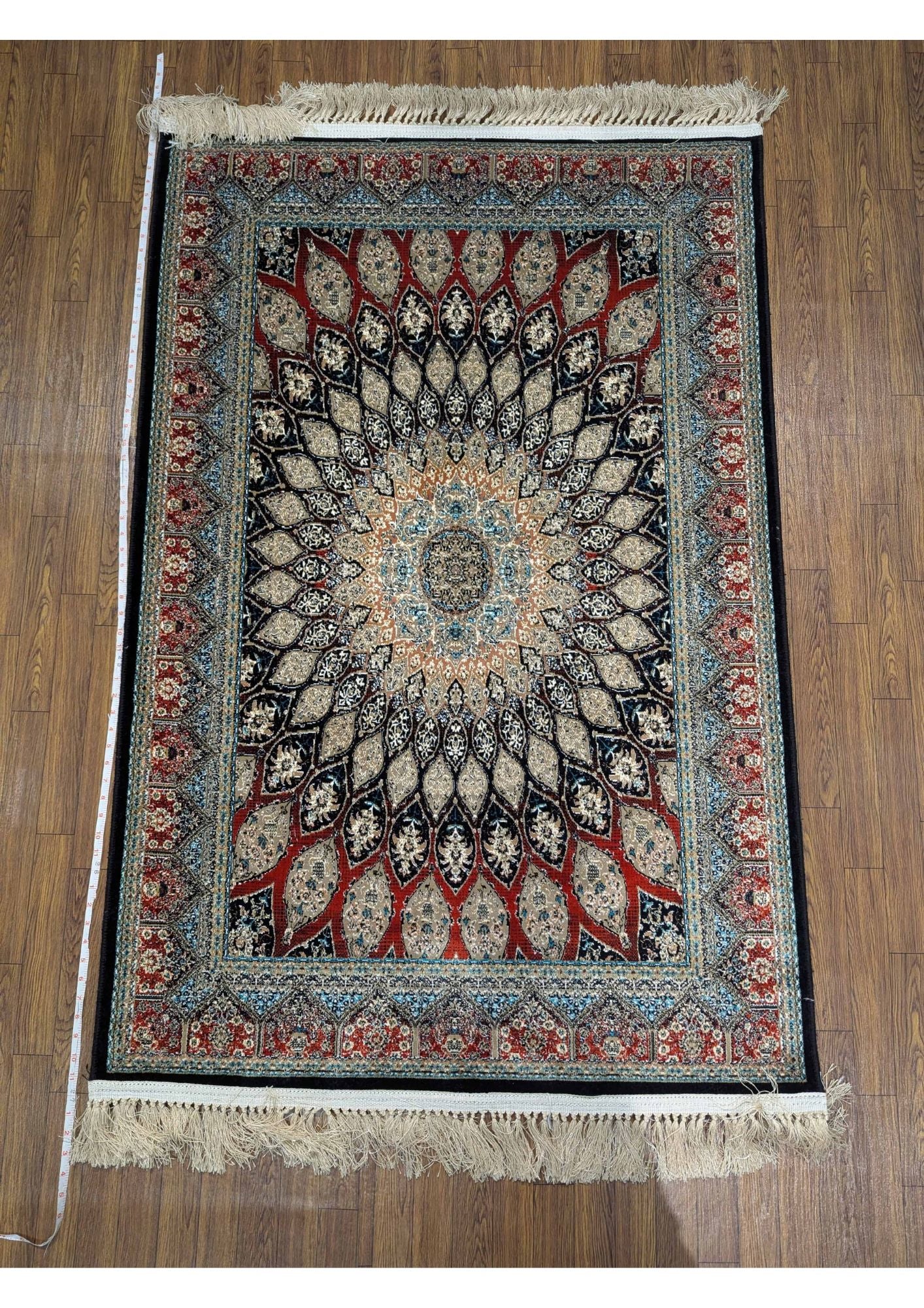 3.2x4.9ft Persian Authentic Premium Quality Black & Red Rug