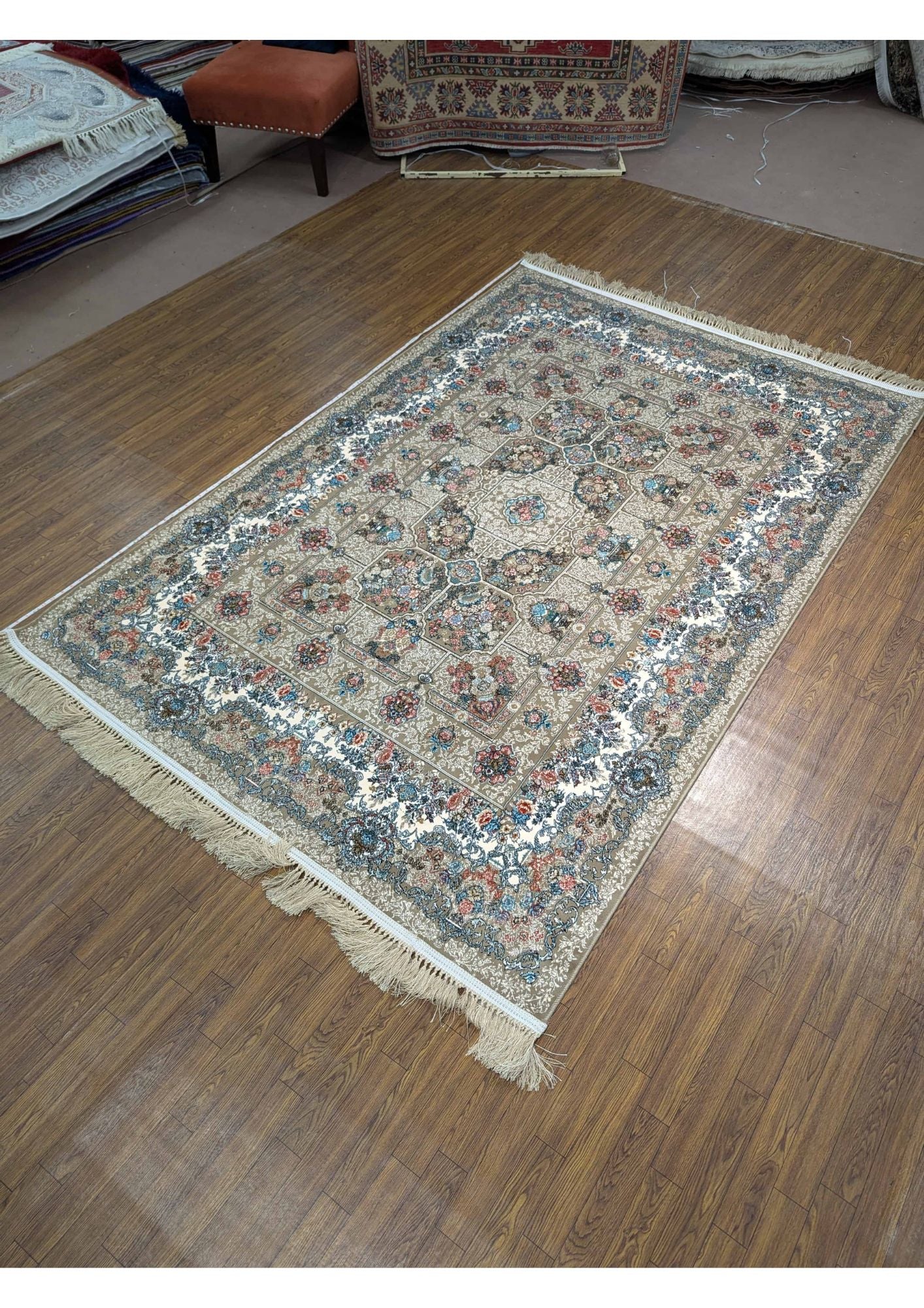 5x8ft Persian Authentic Premium Quality Golden,Brown and creme Rug