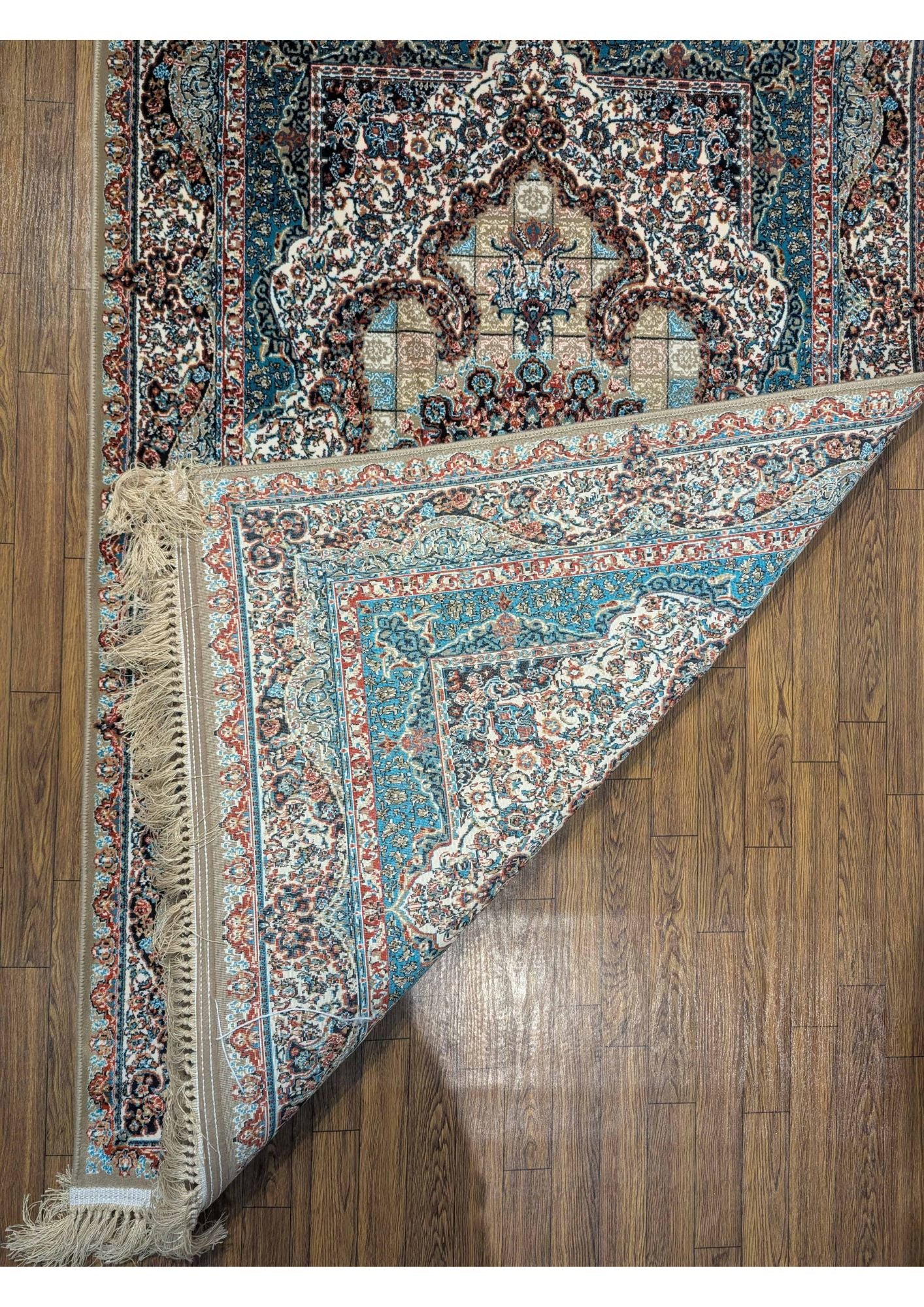 3.2x4.9ft Persian Authentic Premium Quality Teal & Ivory Rug