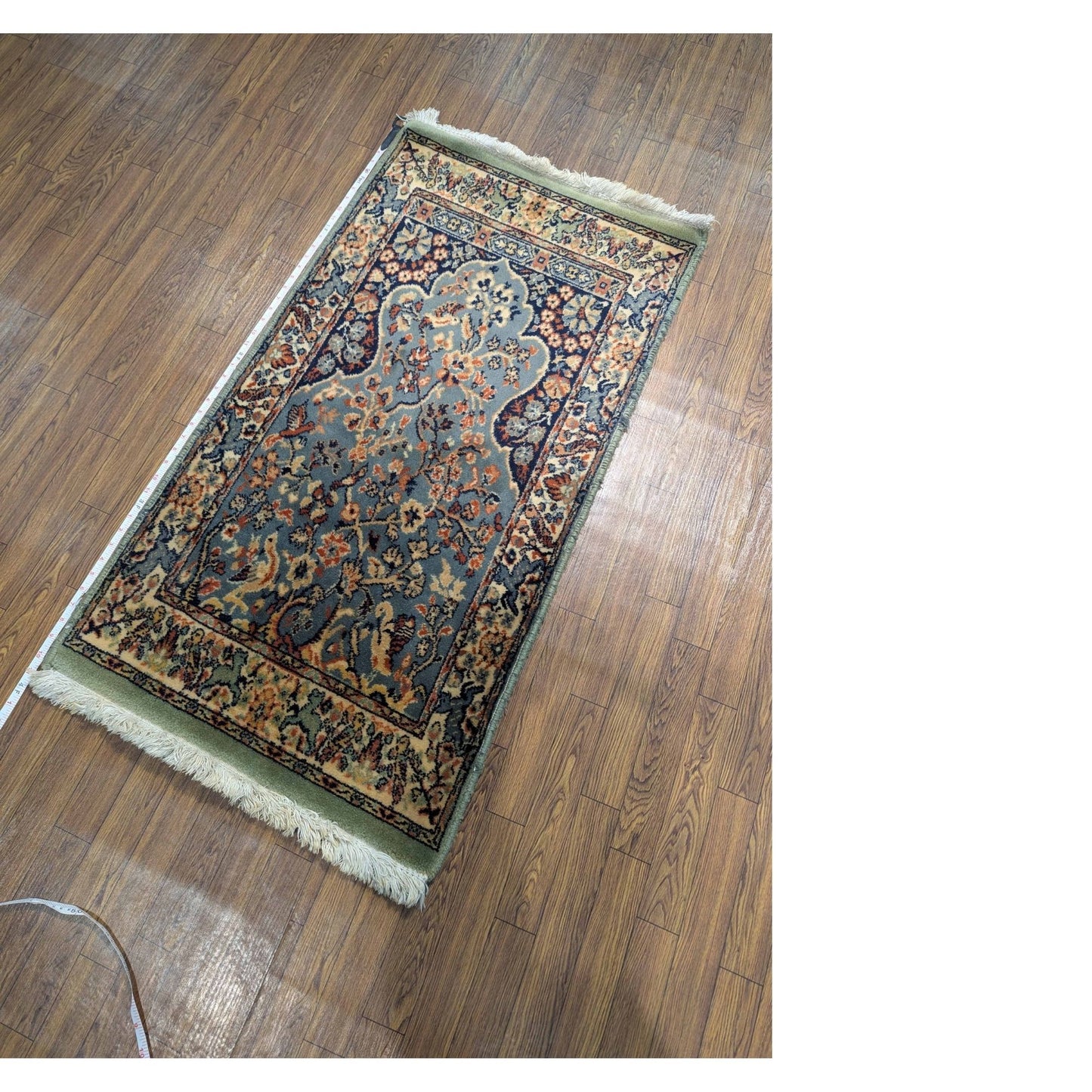 Persian Mihrab Floral Wool Rug – 2' x 4' (Vintage)
