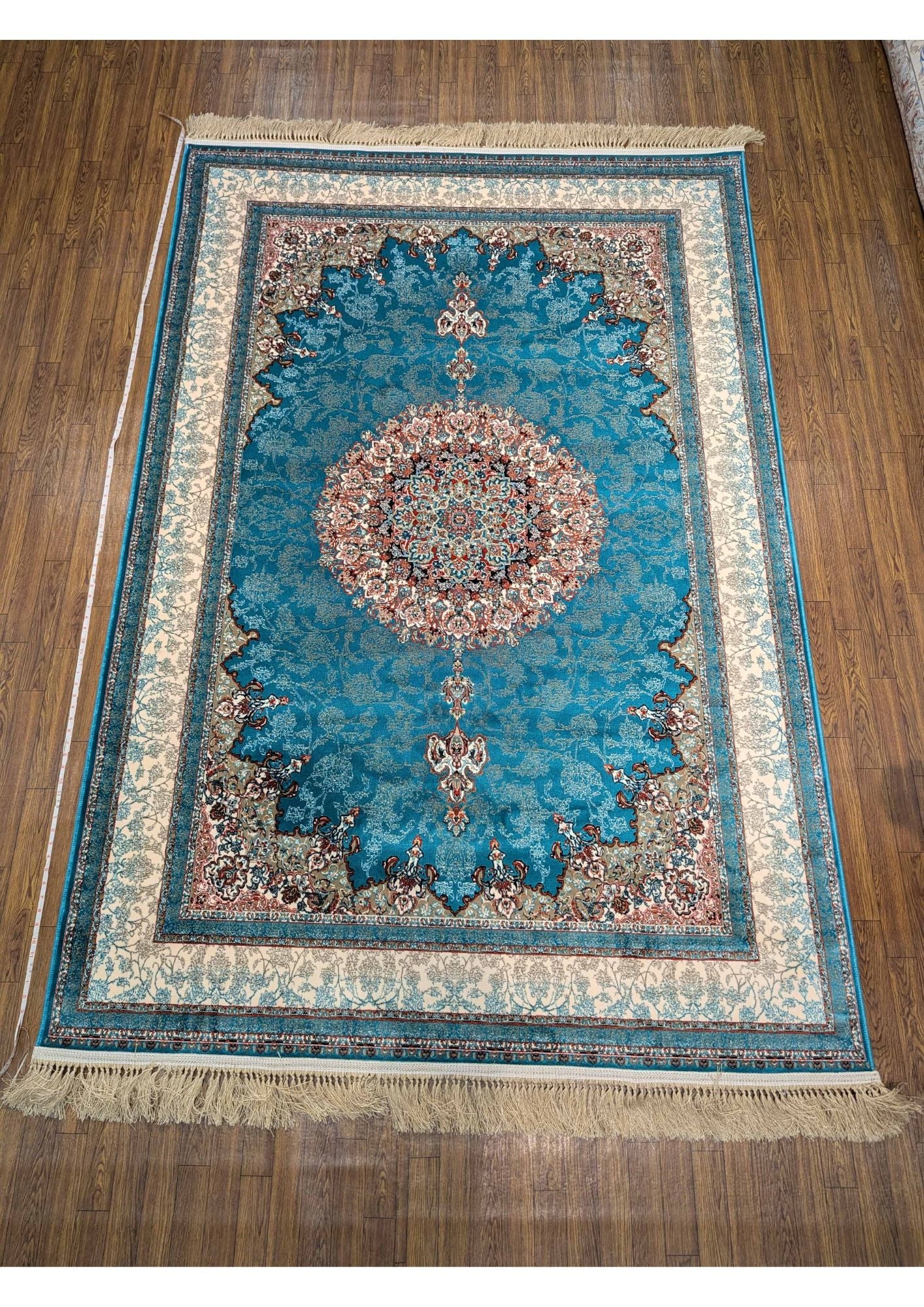 5x8ft Persian Authentic Premium Quality Feroze and light brown rug