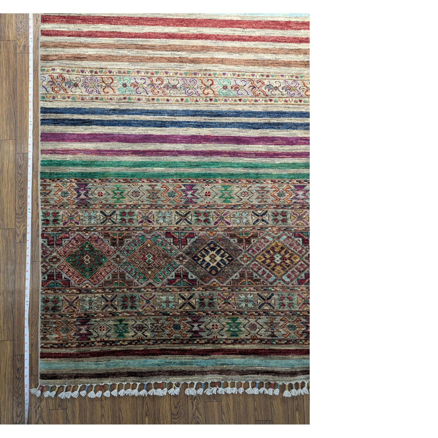 khorjun Tribal Afghan Handmade Super Kazak 7x10