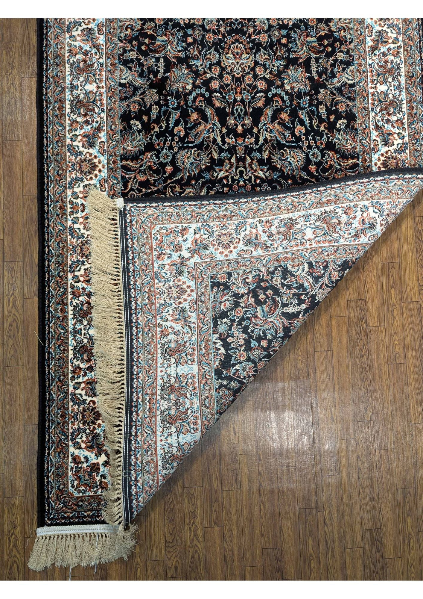 4x6ft Persian Authentic Premium Quality Black, Blue, Feroze & Ivory Rug