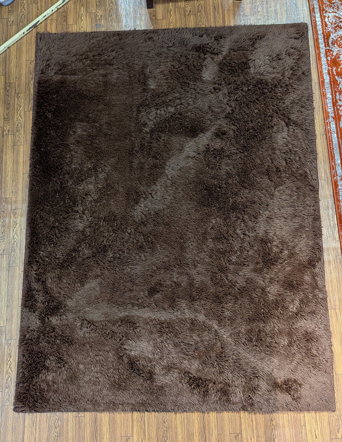 5x7 shagy, Anti slip back, Durable threads dark Brown color