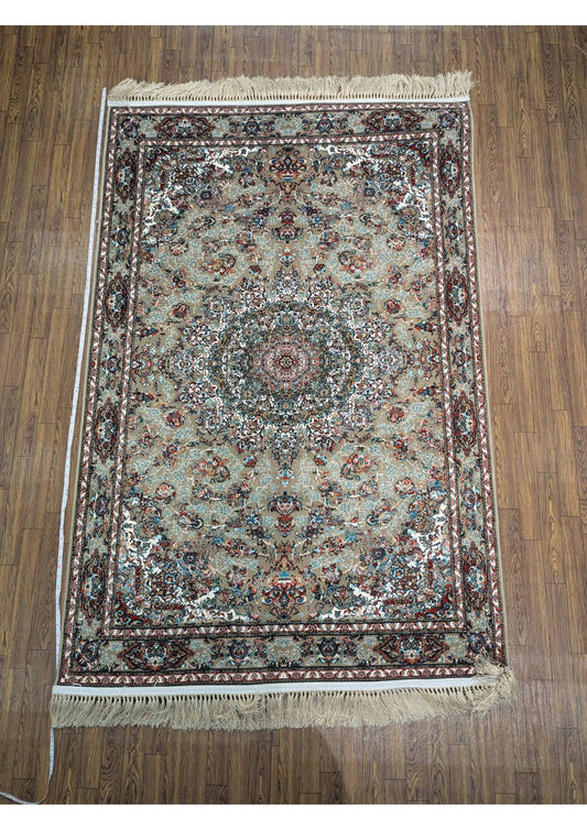 4x6ft Persian Authentic Premium Quality Golden Brown Rug