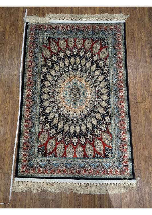 3.2x4.9ft Persian Authentic Premium Quality Black & Red Rug