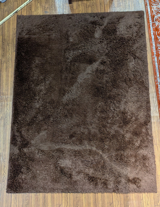 5x7 shagy, Anti slip back, Durable threads dark Brown color